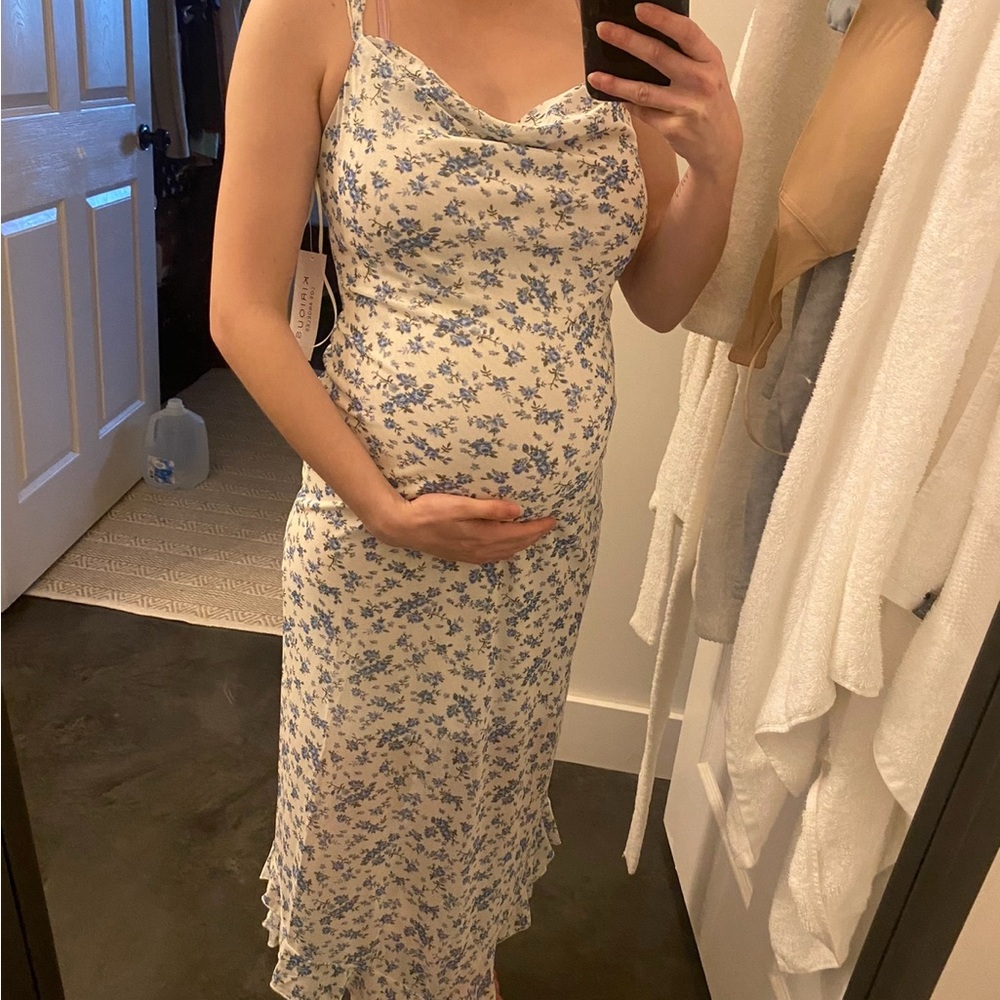 Floral Blue and White Women's Dress